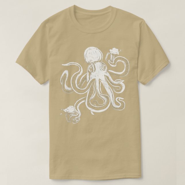 Octopus Beer Mugg Stein Dress Kraken Art Oktoberfe T Shirt (Design framsida)