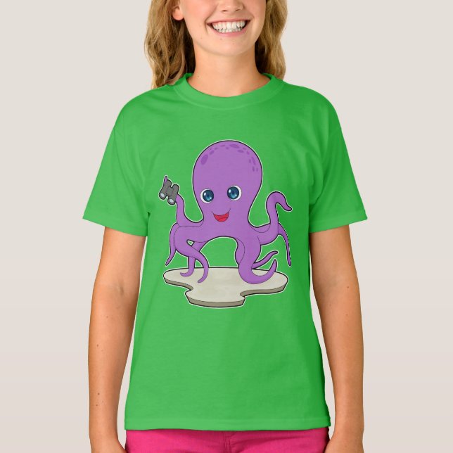 Octopus Binoculars T Shirt (Framsida)