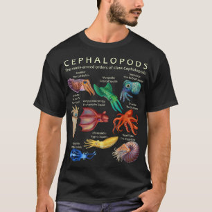 Octopus, bläckfisk, bläckfisk och Nautilus T Shirt