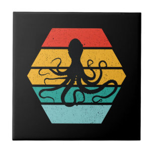 Octopus bläckfisk Creature Tentacles Sunset Kakelplatta