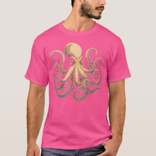 Octopus Blommigt Flowers Squid Kraken Dyka T Shirt