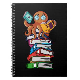 Octopus Bok Reading Kraken Bibliotek Humor Reader Anteckningsbok