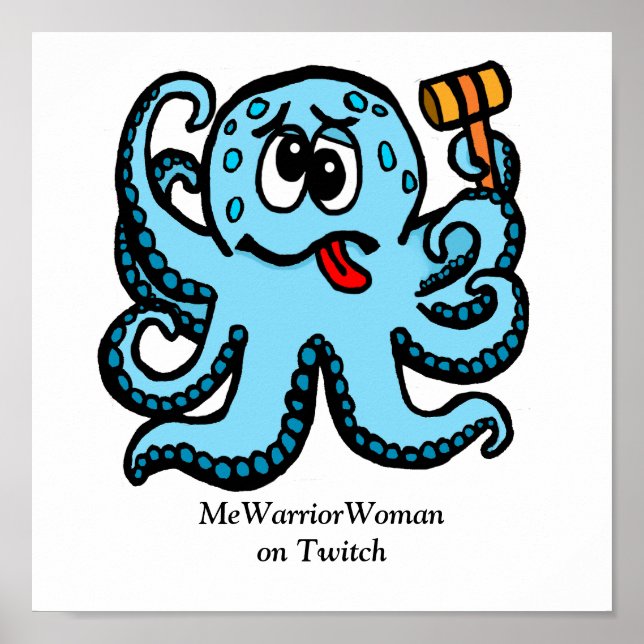 Octopus Bonk, MeWarriorWoman på Twitch Poster (Framsidan)