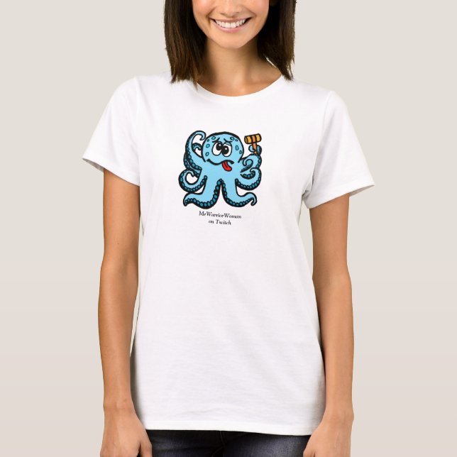 Octopus Bonk, MeWarriorWoman på Twitch T Shirt (Framsida)