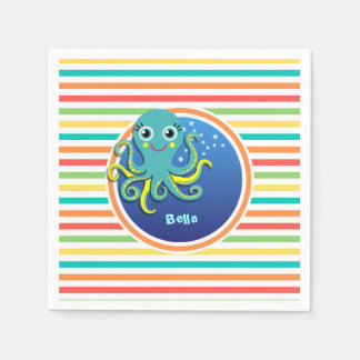 Octopus, Bright Rainbow Rand Pappersservett