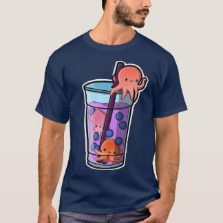 Octopus Bubble Tea Aditable Kawaii Animal Cute Bob T Shirt