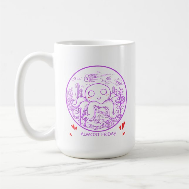Octopus caféet Mugg Gift Cute Octopus Älskare kopp (Vänster)