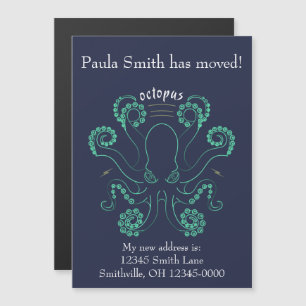 Octopus Cephalopod Tentacles Flytta Magnetisk Inbjudningskort