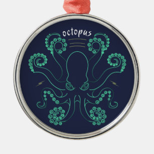 Octopus Cephalopod Tentacles Julgransprydnad Metall