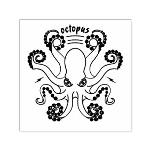 Octopus Cephalopod Tentacles Självfärgande Stämpel