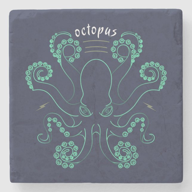 Octopus Cephalopod Tentacles Stenunderlägg (Framsidan)