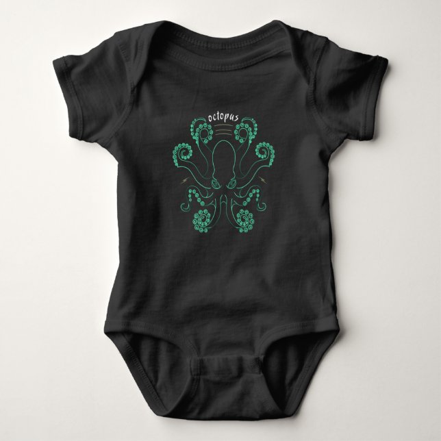 Octopus Cephalopod Tentacles T Shirt (Framsida)