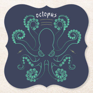 Octopus Cephalopod Tentacles Underlägg Papper