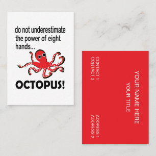 Octopus Coastal Beach Funny Octopus Visitkort