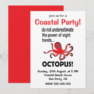 Octopus Coastal Party Inbjudningar