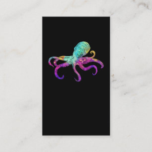 Octopus Colorful Kraken Sea Animal Art Visitkort
