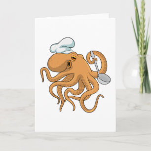Octopus Cook Chef hat Kort