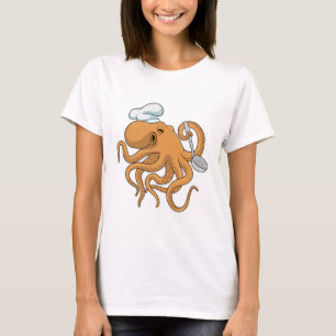 Octopus Cook Chef hat T Shirt