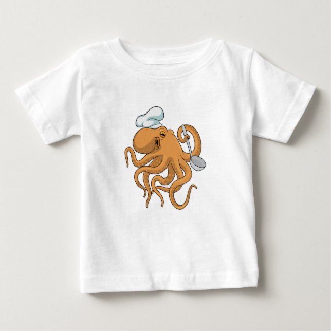 Octopus Cook Chef hat T Shirt (Framsida)