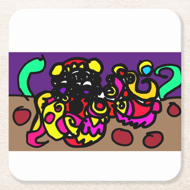 Octopus   cool style underlägg papper kvadrat (Framsidan)