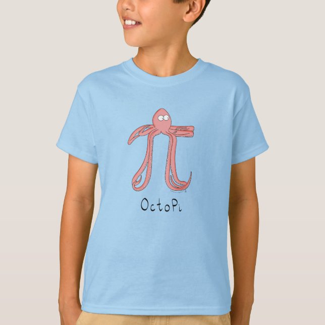 Octopus Cute Math Pi Day Barn Boy's T-Shirt (Framsida)