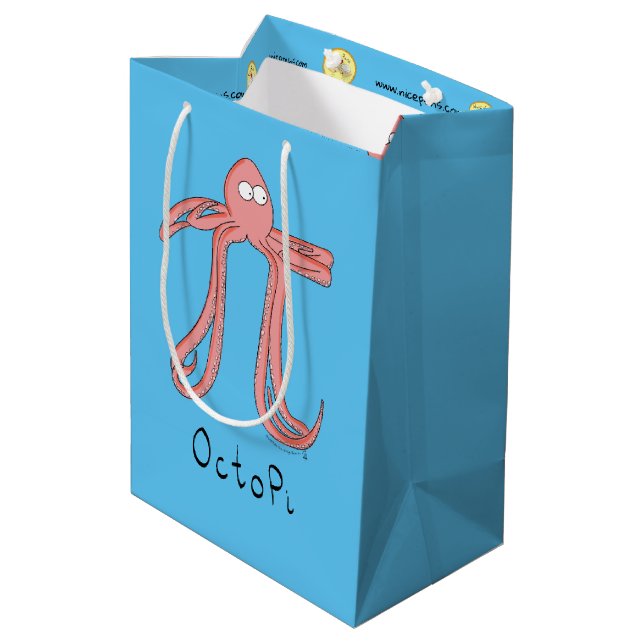 Octopus Cute Math Pi Day Party Gift Bag (Baksidan Vinklad)