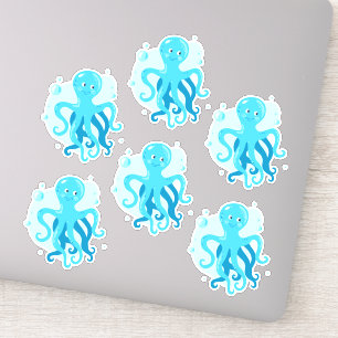 Octopus. Cute undervattensvärlden. Havsliv Klistermärken