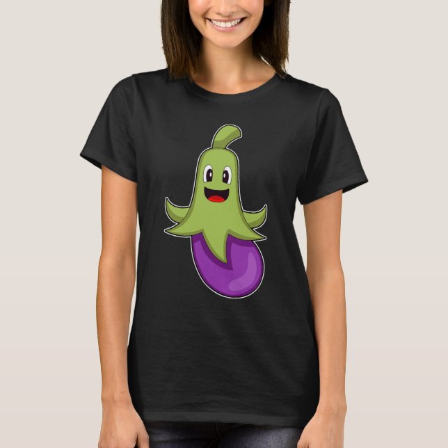 Octopus Eggplant T Shirt (Framsida)