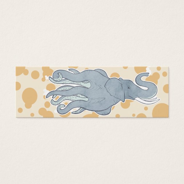 Octopus Elephant Bookmark Litet Visitkort (Framsidan)