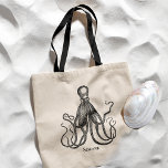 Octopus Embrace | PERSONLIG NAMN Tygkasse<br><div class="desc">Vintage bläckfisk,  temat anpassningsbar tote bags.</div>