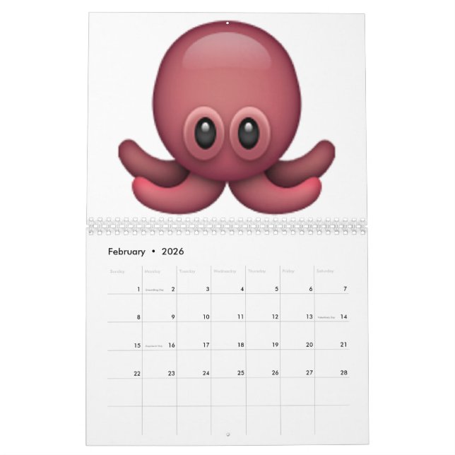 Octopus - Emoji Kalender (Feb 2026)