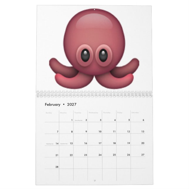 Octopus - Emoji Kalender (Feb 2027)