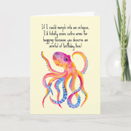 Octopus Extra Arm för Huggande Stollig födelsedag Kort