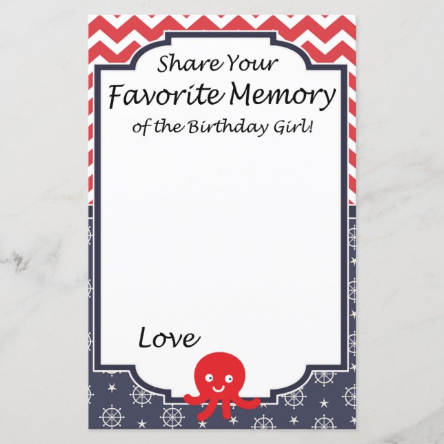 Octopus Favorite Memory of the Birthday Girl (Framsida)