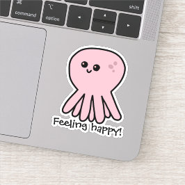 Octopus Feeling Lycklig Rosa Mood Klistermärken
