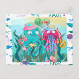 Octopus for Valentine Vykort