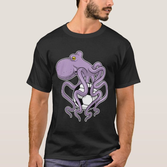 Octopus Fotbollsspelare Fotboll T Shirt (Framsida)