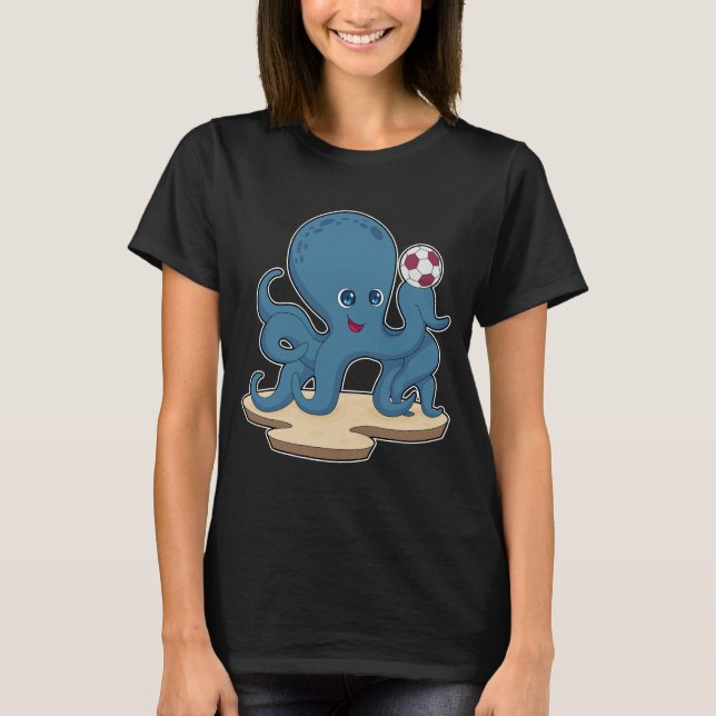 Octopus Fotbollsspelare Fotboll T Shirt (Framsida)