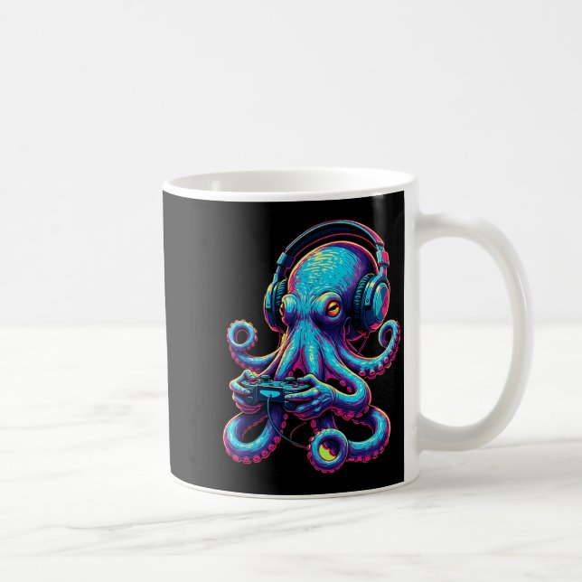 Octopus Gaming Animal Video Games Funny Octopus  Kaffemugg (Höger)
