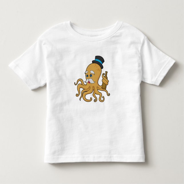 Octopus gentleman Hat T Shirt (Framsida)
