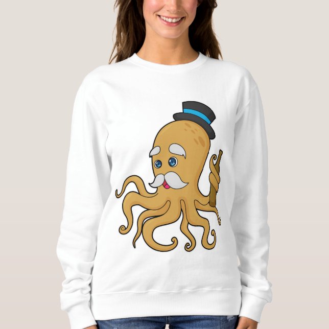 Octopus gentleman Hat T Shirt (Framsida)