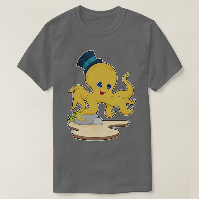 Octopus gentleman Hat T Shirt (Design framsida)