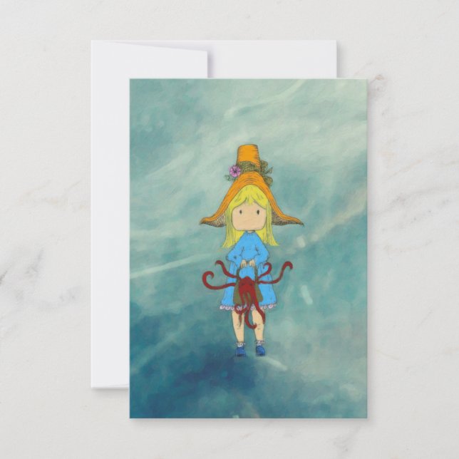 Octopus Girl Kort (Framsida)