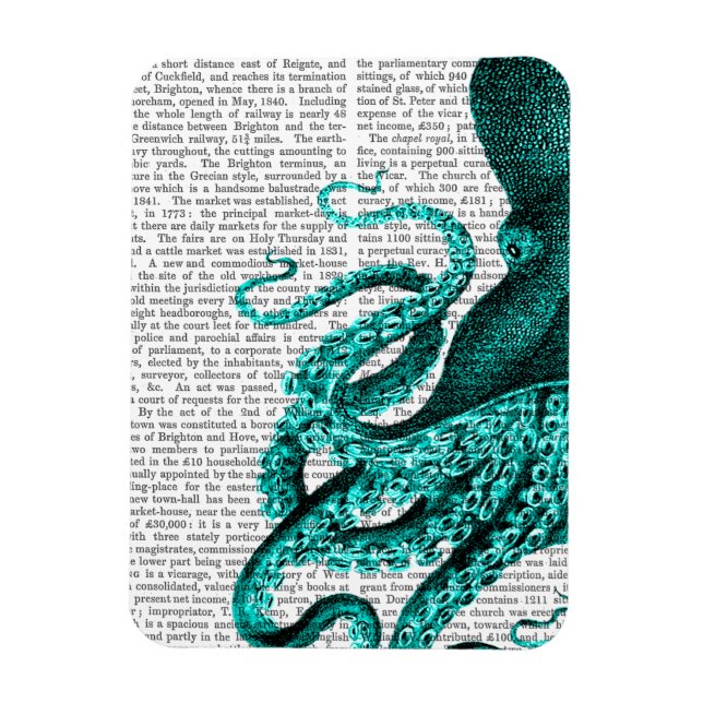 Octopus Grönt Halva Magnet (Vertikal)