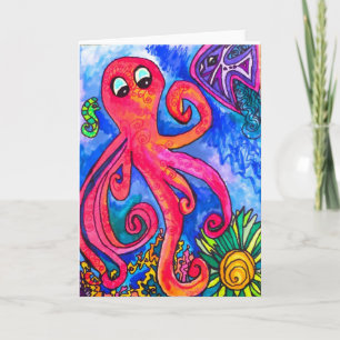 Octopus-hälsningskort Kort