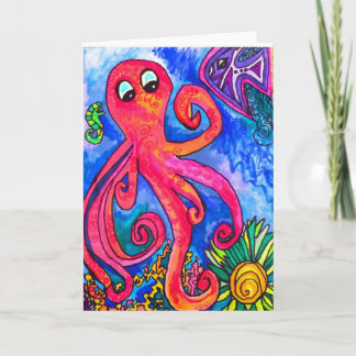 Octopus-hälsningskort Kort