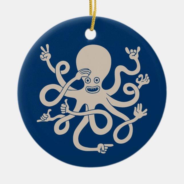 Octopus Händer Julgransprydnad Keramik (Framsidan)
