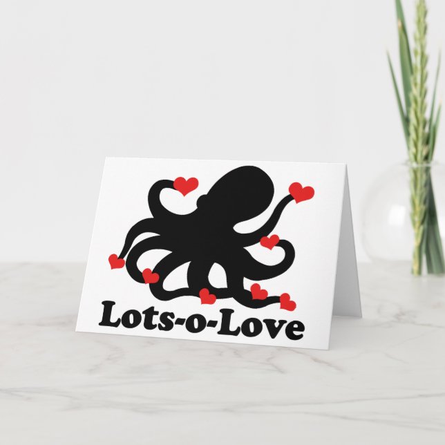 Octopus har många kärlek helgkort (Framsida)