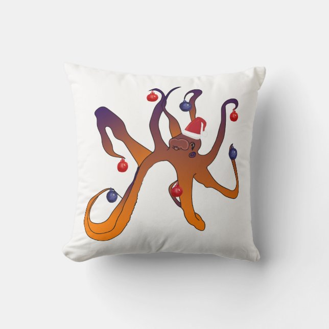 Octopus Helgdag Art Kudde (Framsida)