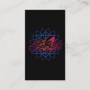 Octopus Helig Geometry Raver Abstrakt Sea Animal Visitkort